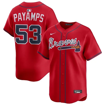 Joel Payamps Men's Nike Red Atlanta Braves Alternate Limited Custom Jersey