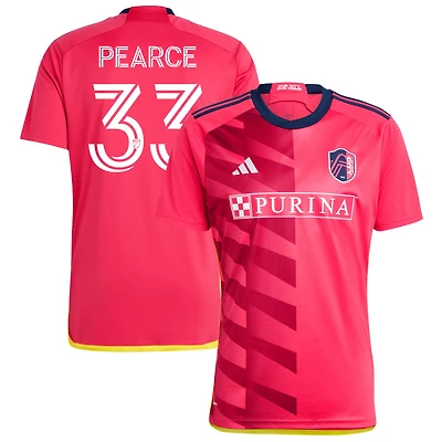 Tyson Pearce Men's adidas Red St. Louis City SC 2023 CITY Kit Replica Custom Jersey