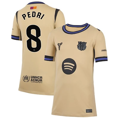 Pedri Pedri Youth Nike  Gold Barcelona 2025/26 Away Stadium Replica Custom Jersey