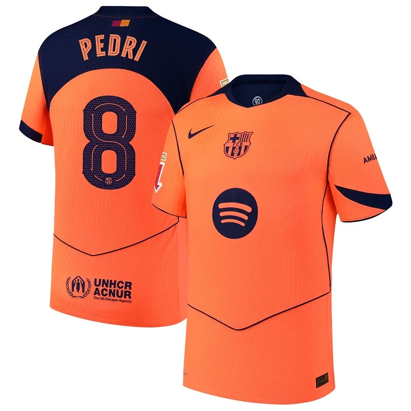 Pedri Pedri Men's Nike Orange Barcelona 2025/26 Third Authentic Custom Jersey