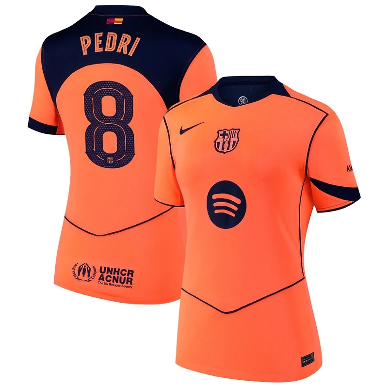 Pedri Pedri Women's Nike  Orange Barcelona 2025/26 Third Replica Custom Jersey
