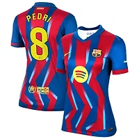Pedri Pedri Women's Nike Blue Barcelona 2025/26 Fourth Replica Custom Jersey