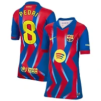 Pedri Pedri Youth Nike Blue Barcelona 2025/26 Fourth Replica Custom Jersey