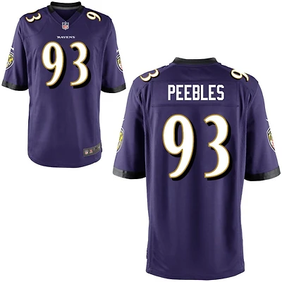 Aeneas Peebles Youth Nike Purple Baltimore Ravens Custom Game Jersey