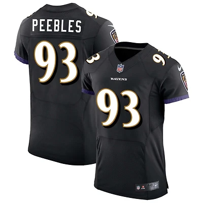 Aeneas Peebles Men's Nike Black Baltimore Ravens Speed Machine Elite Custom Jersey