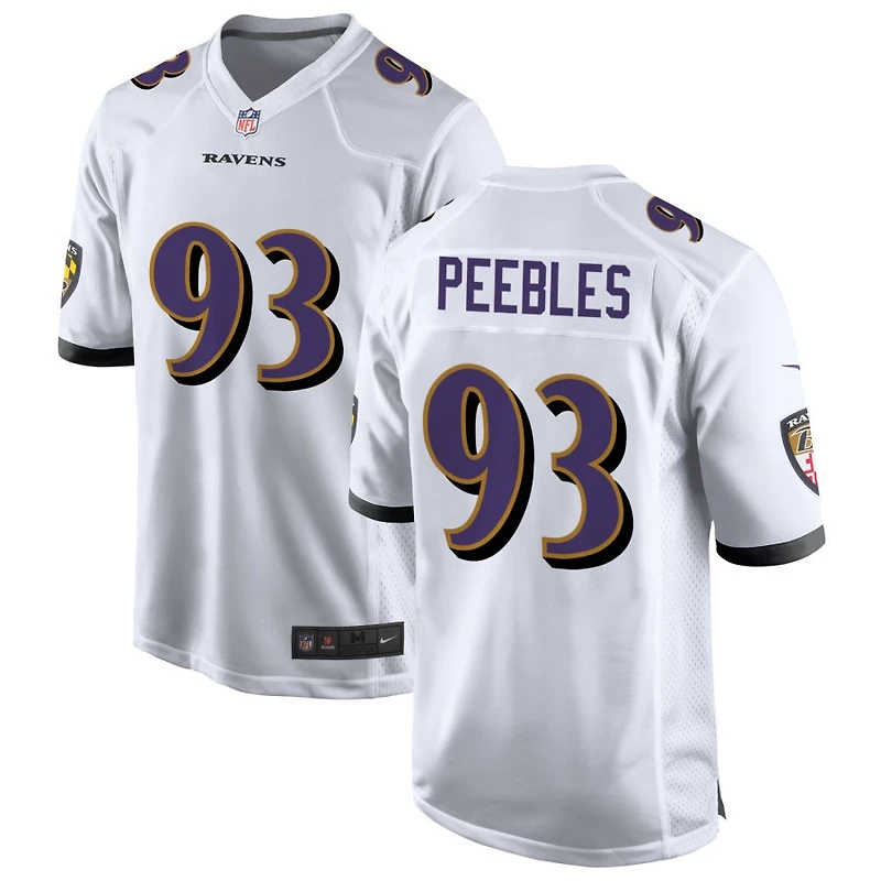 Aeneas Peebles Men's Nike White Baltimore Ravens Custom Game Jersey