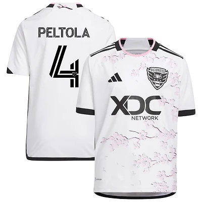 Matti Peltola Youth adidas White D.C. United 2023 The Cherry Blossom Kit Replica Custom Jersey