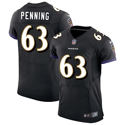 Jared Penning Men's Nike Black Baltimore Ravens Speed Machine Elite Custom Jersey