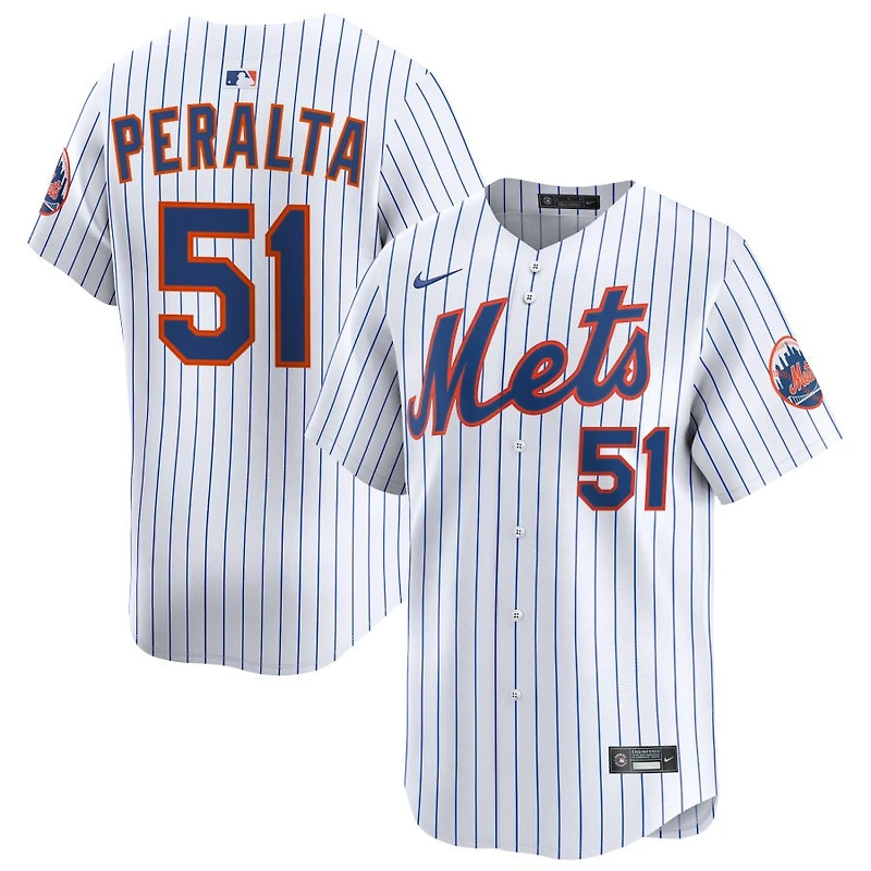 Freddy Peralta Men's Nike White New York Mets Home Limited Custom Jersey