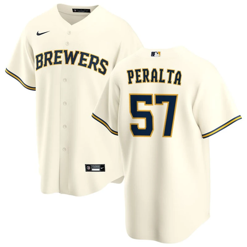 Sammy Peralta Men's Nike Cream Milwaukee Brewers Home Replica Custom Jersey