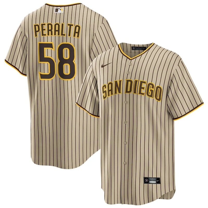 Wandy Peralta Men's Nike Brown San Diego Padres Road Custom Replica Jersey