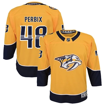 Nick Perbix Youth Yellow Nashville Predators Home Premier Custom Jersey