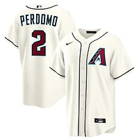 Geraldo Perdomo Men's Nike  Cream Arizona Diamondbacks Home Custom Replica Jersey