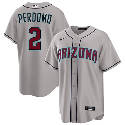 Geraldo Perdomo Men's Nike Gray Arizona Diamondbacks Road Custom Replica Jersey