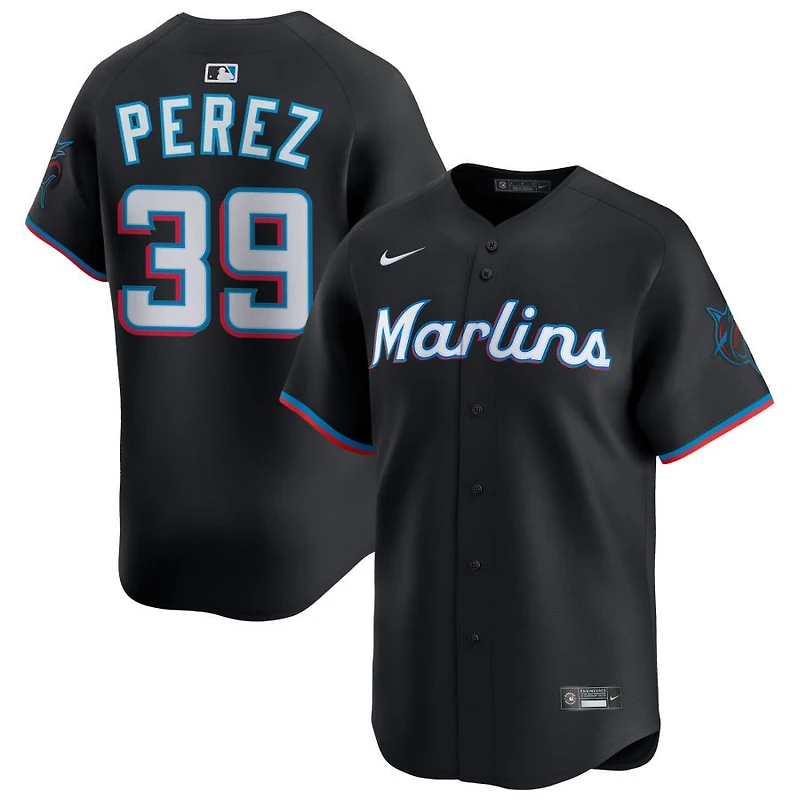 Eury Perez Men's Nike Black Miami Marlins Alternate Limited Custom Jersey