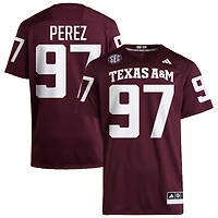 Alessandro Perez Men's adidas  Maroon Texas A&M Aggies NIL Pick-A-Player Home Premier Football Jersey