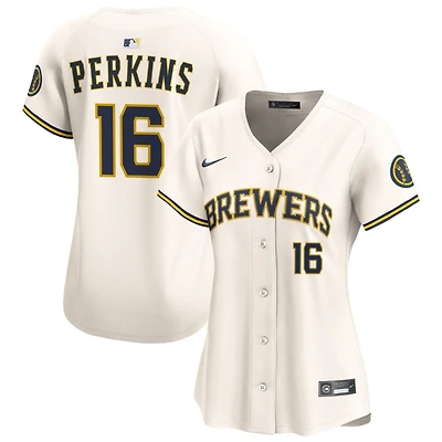 Blake Perkins Women's Nike Cream Milwaukee Brewers Home Limited Custom Jersey