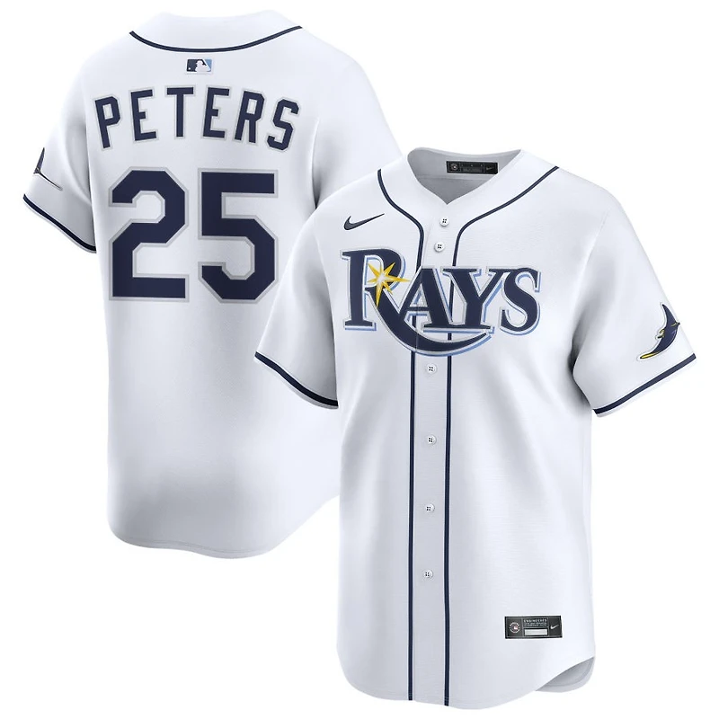 Tristan Peters Men's Nike White Tampa Bay Rays Home Limited Custom Jersey