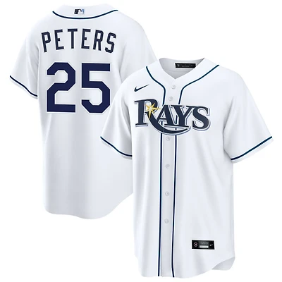 Tristan Peters Men's Nike  White Tampa Bay Rays Home Custom Replica Jersey