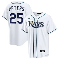 Tristan Peters Men's Nike  White Tampa Bay Rays Home Custom Replica Jersey