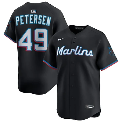 Michael Petersen Men's Nike Black Miami Marlins Alternate Limited Custom Jersey
