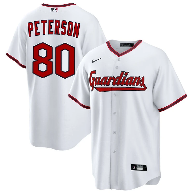 Austin Peterson Men's Nike  White Cleveland Guardians Home Custom Replica Jersey