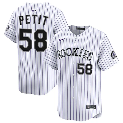 RJ Petit Men's Nike White Colorado Rockies Home Limited Custom Jersey