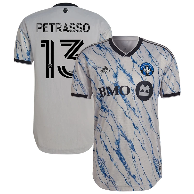 Luca Petrasso Men's adidas Gray CF Montreal 2023 Secondary Authentic Custom Jersey