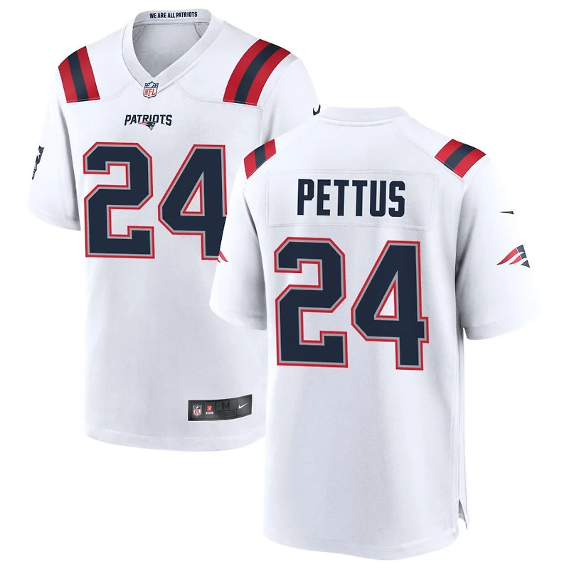 Dell Pettus Men's Nike White New England Patriots Custom Game Jersey