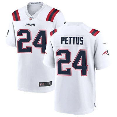 Dell Pettus Men's Nike White New England Patriots Custom Game Jersey