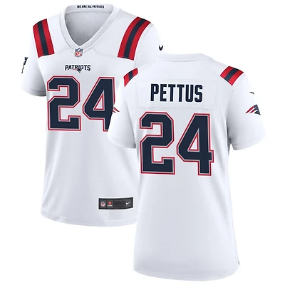 Dell Pettus Women's Nike New England Patriots White Custom Game Jersey