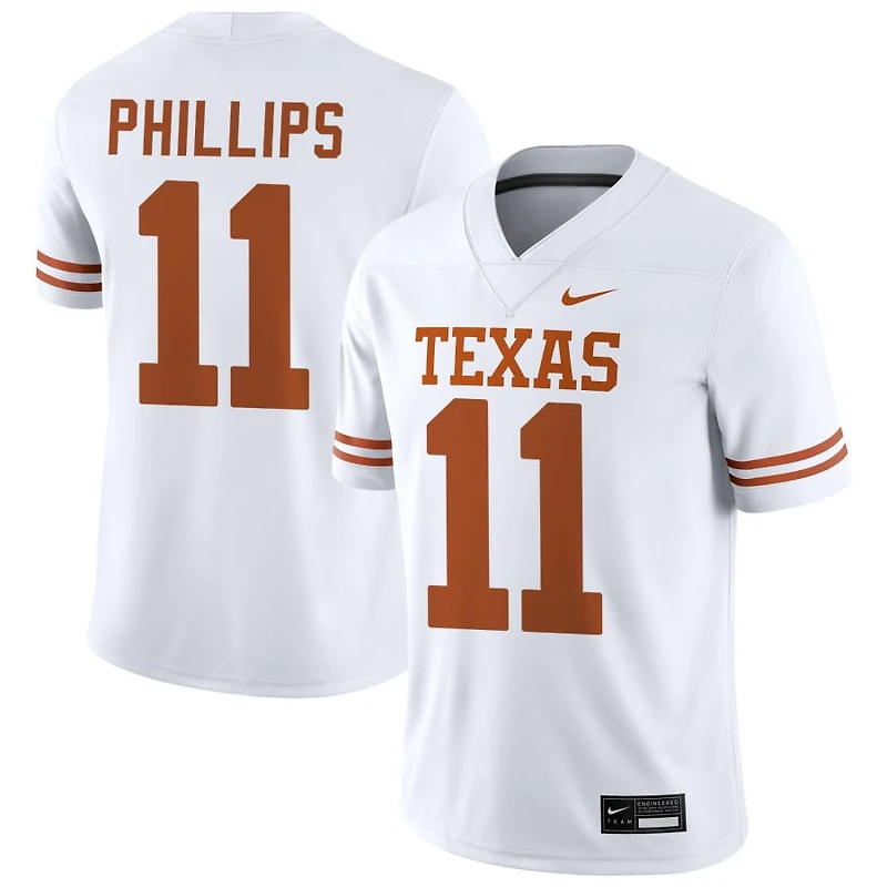 Kade Phillips Men's Nike White Texas Longhorns NIL Pick-A-Player Game Jersey