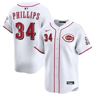Connor Phillips Men's Nike White Cincinnati Reds Home Limited Custom Jersey