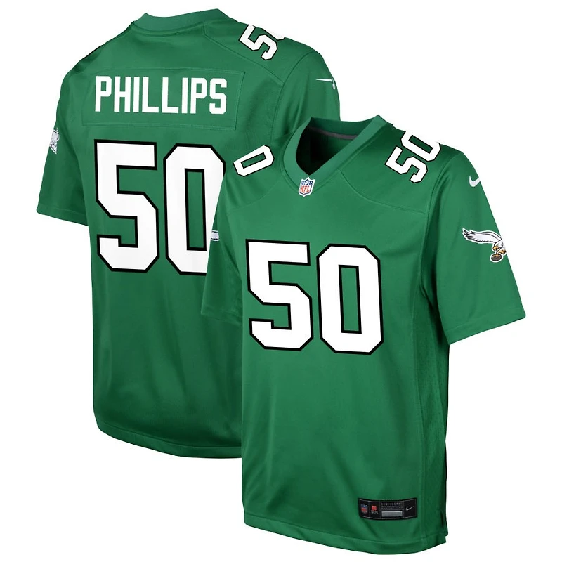 Jaelan Phillips Youth Nike Kelly Green Philadelphia Eagles Alternate Custom Game Jersey