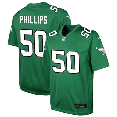 Jaelan Phillips Youth Nike Kelly Green Philadelphia Eagles Alternate Custom Game Jersey