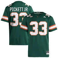 Booker Pickett Jr Men's adidas  Green Miami Hurricanes NIL Pick-A-Player Alternate Premier Football Jersey