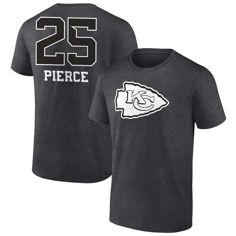 Men's Charcoal Kansas City Chiefs Personalized Name & Number Monochrome T-Shirt
