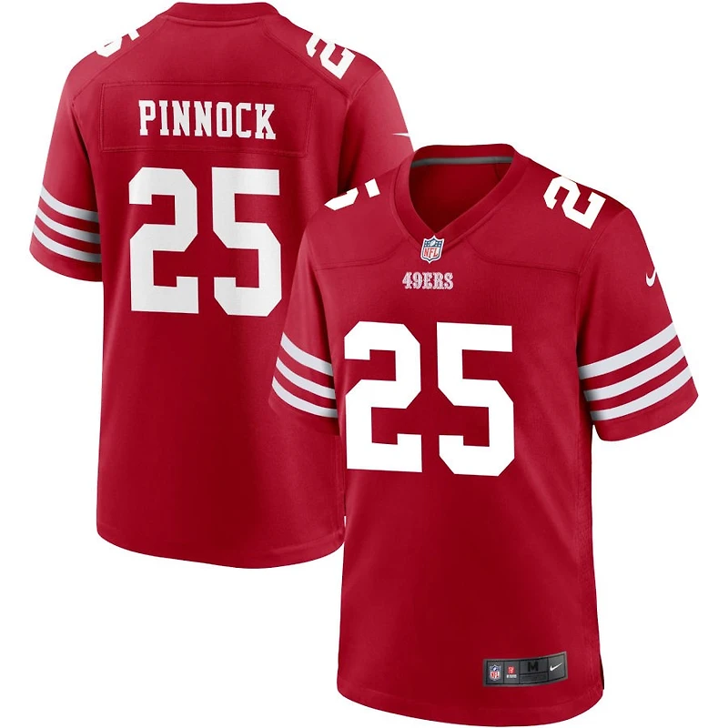 Jason Pinnock Men's Nike Scarlet San Francisco 49ers Custom Jersey