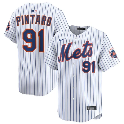 Jonathan Pintaro Men's Nike White New York Mets Home Limited Custom Jersey