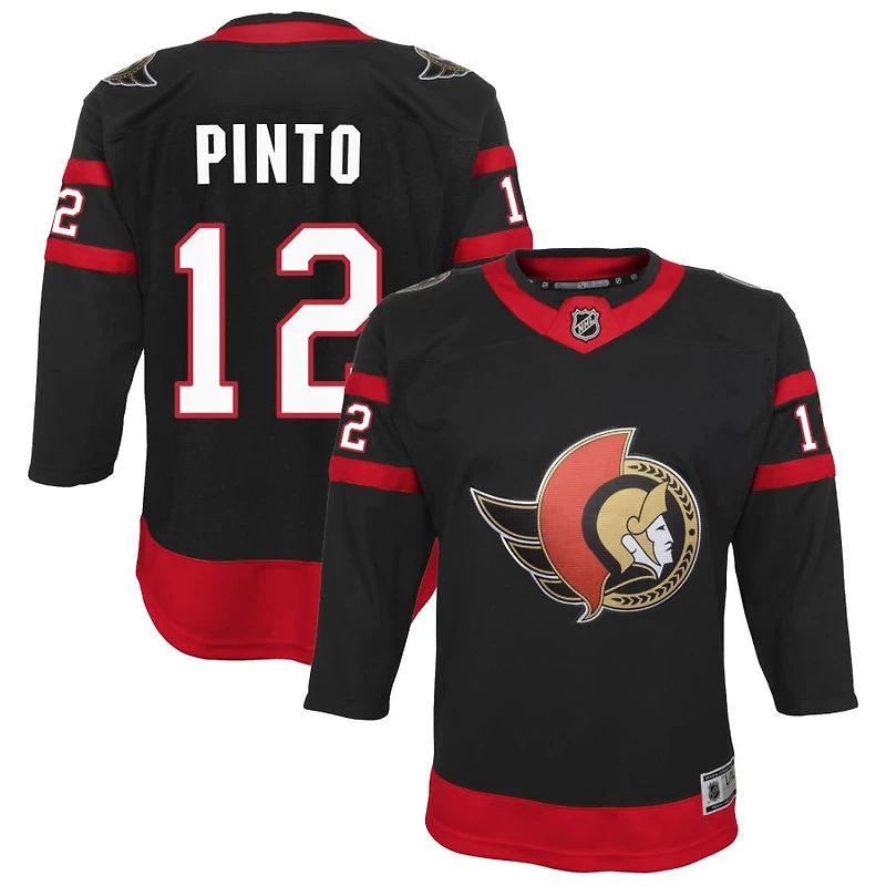 Shane Pinto Youth Black Ottawa Senators Home Custom Premier Jersey