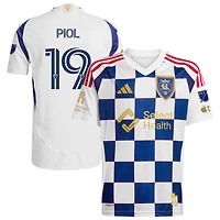 Ariath Piol Men's adidas White Real Salt Lake 2025 On-Field Authentic Grid City Custom Jersey