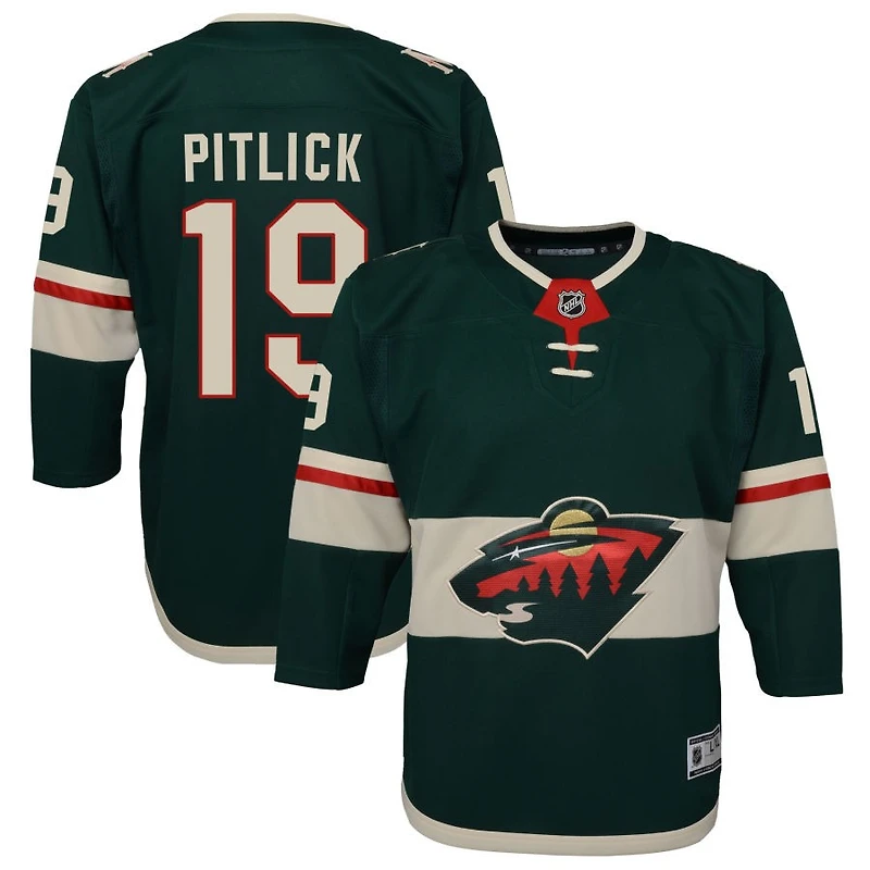 Tyler Pitlick Youth Green Minnesota Wild Home Premier Custom Jersey
