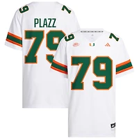 Deryc Plazz Men's adidas  White Miami Hurricanes NIL Pick-A-Player White Premier Football Jersey
