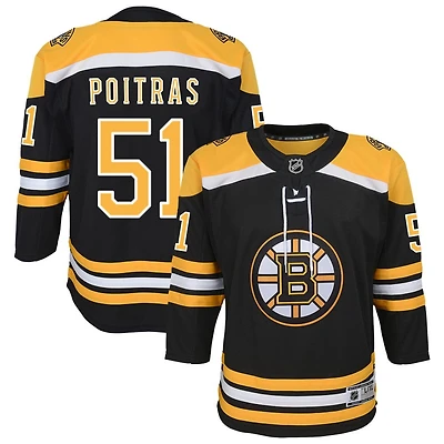 Matthew Poitras Youth Black Boston Bruins Home Custom Premier Jersey