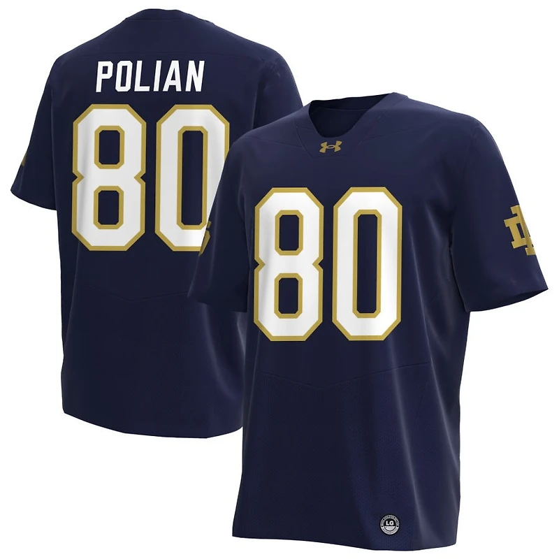 Jack Polian Men's Under Armour Navy Notre Dame Fighting Irish NIL Pick-A-Player Replica Football Jersey