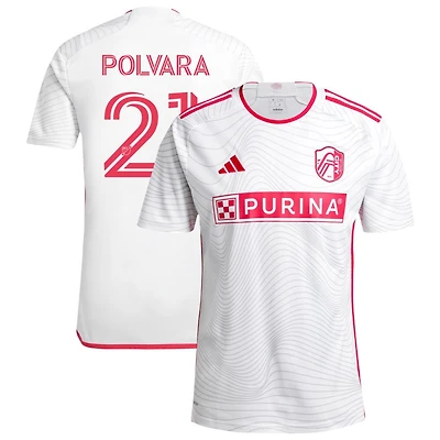 Dante Polvara Men's adidas  White St. Louis City SC 2024 The Confluence Kit Replica Custom Jersey