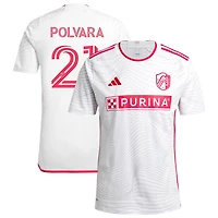 Dante Polvara Men's adidas  White St. Louis City SC 2024 The Confluence Kit Replica Custom Jersey