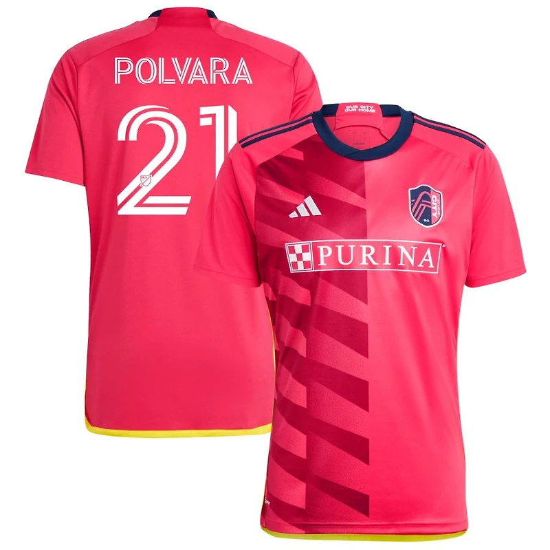 Dante Polvara Men's adidas Red St. Louis City SC 2023 CITY Kit Replica Custom Jersey