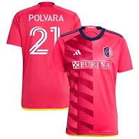 Dante Polvara Men's adidas Red St. Louis City SC 2023 CITY Kit Replica Custom Jersey