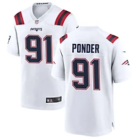 Elijah Ponder Men's Nike White New England Patriots Custom Game Jersey
